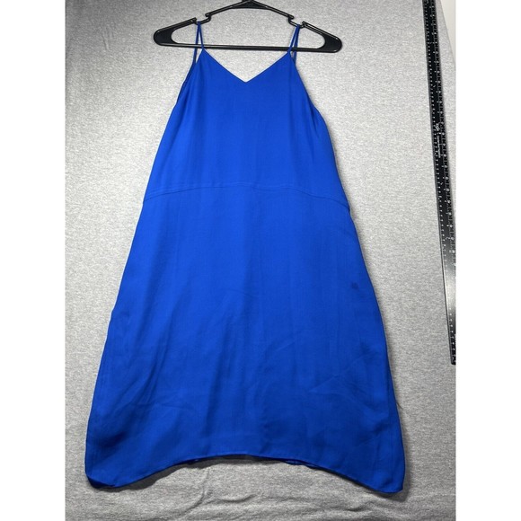 Mason Womens Sleeveless Tiered High Low Dress Blue Size 2 Silk - Picture 8 of 14